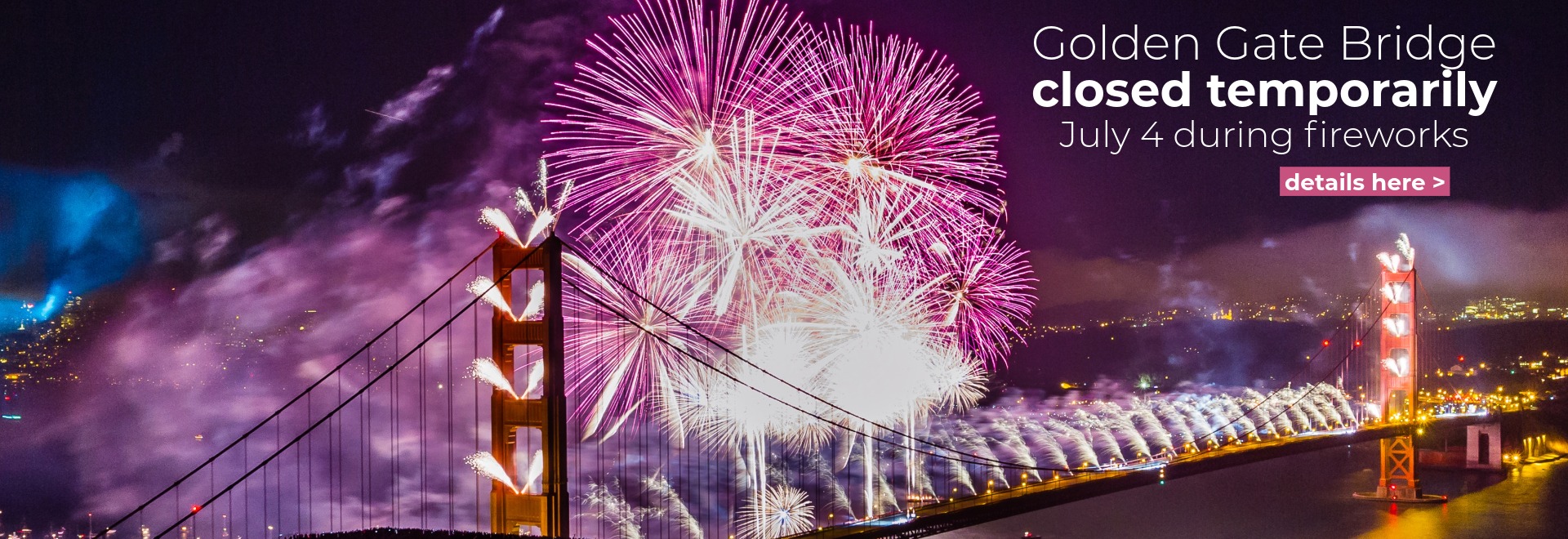 Fireworks over the Golden Gate Bridge