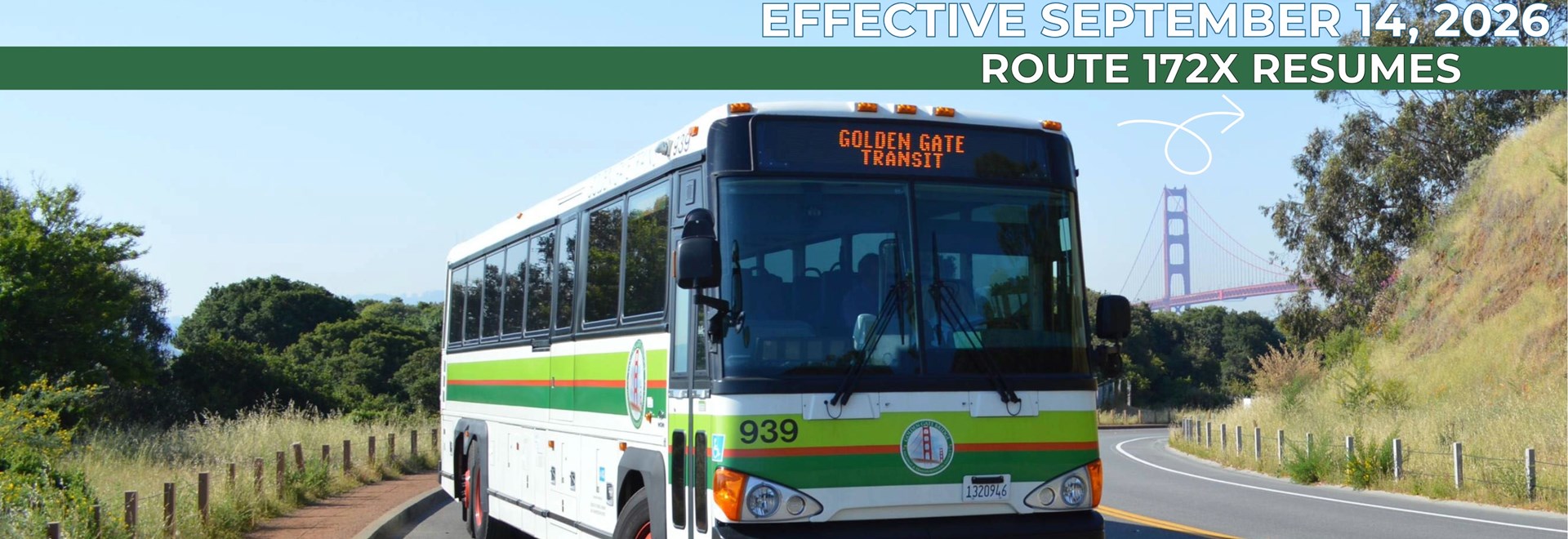 Effective September 14 Route 172X Resumes